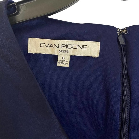 EVAN PICONE | Shiny Blue Violet Cap Sleeve Ruffle Evening Cocktail Sheath Dress - Picture 2 of 10